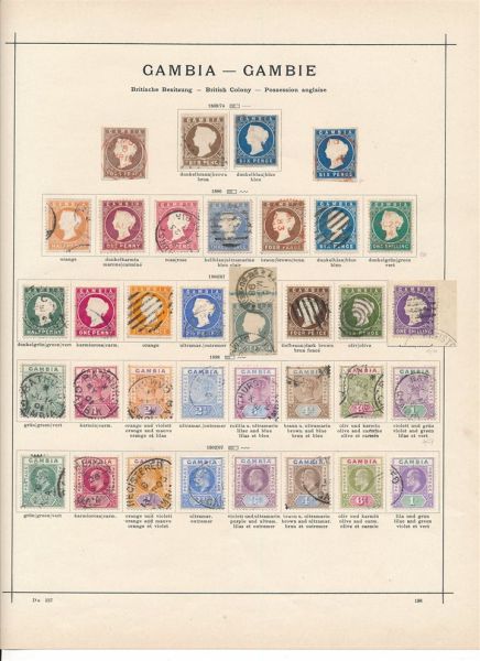 GAMBIA 1869-1938 fast komplette Sammlung mit Spitzen