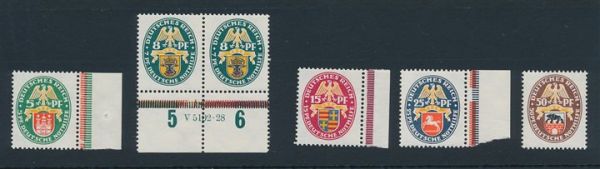 Deutsches Reich Mi.Nr.425-29 ** postfrisch (290.-Euro)