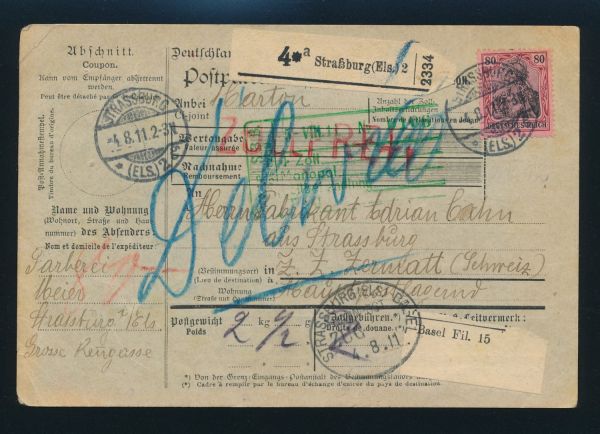 Germania Paketkarte nach Zermatt Schweiz
