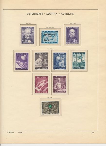 Östtereich postfrische ** Sammlung ab 1954 Vordruckalb