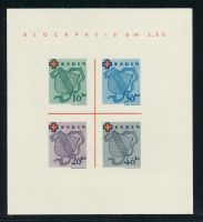 Franz.Zone Baden Block 2 (*) ohne Gummi wie ausgegeben Franz.Zone Baden Block 2 (*) ohne Gummi wie ausgegeben