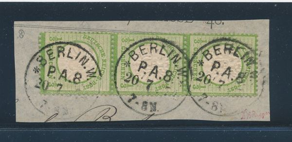 Deutsches Reich Mi.Nr.17a senkrechter Dreierstreifen
