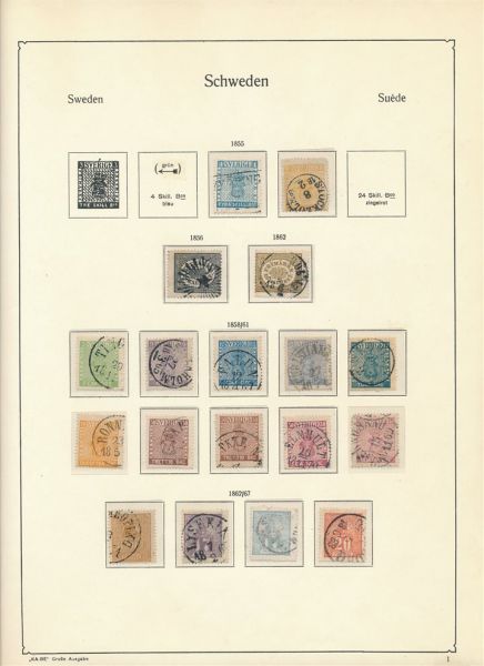 Schweden 1855-1969 Gestempelt fast komplette Sammlung