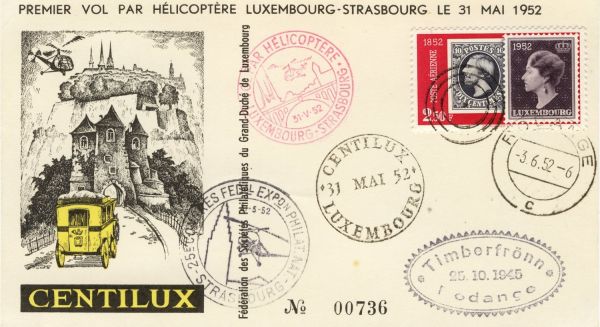 Luxemburg Alter Flugpostbeleg