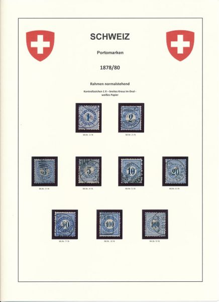 Schweiz Portomarken: Schöne o Sammlung der Mi.Nr.1-14