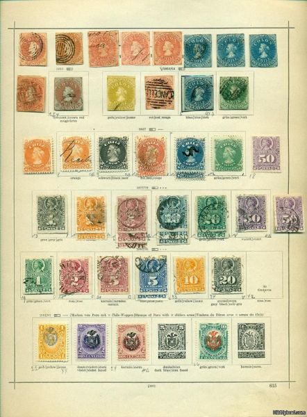 CHILE Meist gestempelte alte Sammlung bis 1940