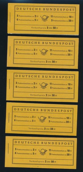 Bund Markenheftchen 2 a - e ** postfrisch + tadellos