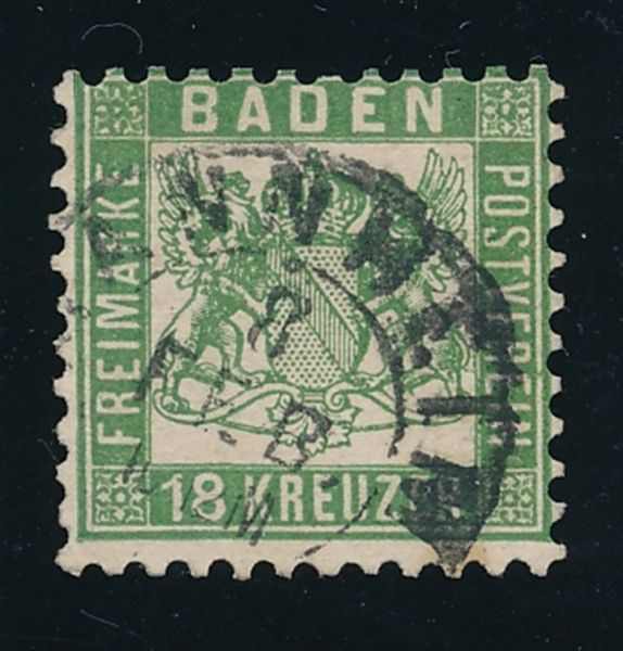 Baden Mi.Nr.21 a gestempelt Fotobefund Stegmüller BPP