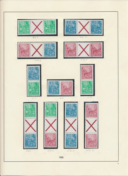 DDR Zusammendrucke **postfrische Sammlung auf Vordruck